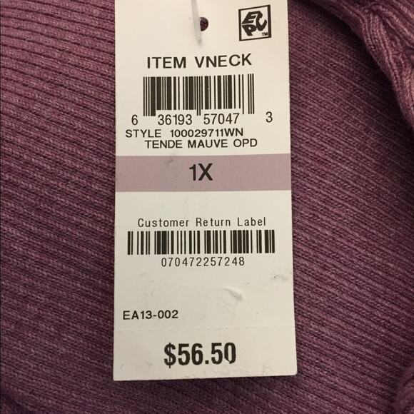 Style & Co. Womens High Low Tunic Blouse-Mauve-1X - Picture 2 of 2